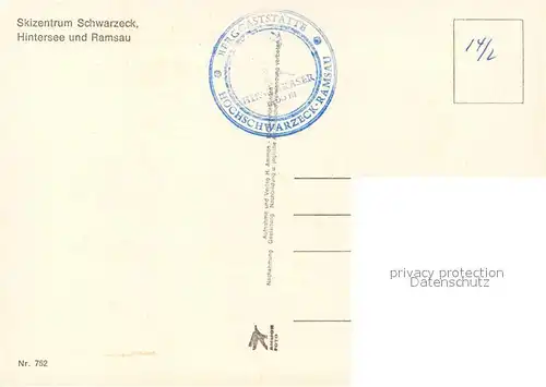 AK / Ansichtskarte Hintersee_Berchtesgaden Skizentrum Schwarzeck mit Watzmann Ramsau Kirche Winterlandschaft Berchtesgadener Alpen Hintersee Berchtesgaden