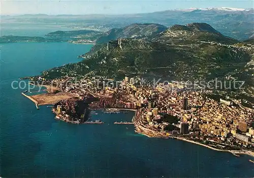AK / Ansichtskarte Monaco Vue aerienne de la Principaute La Turbie Beaulieu Villefranche Nice Cote d Azur Monaco