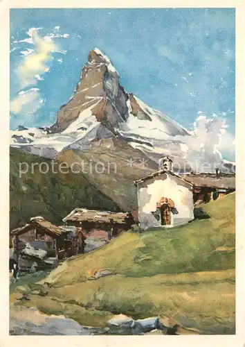 AK / Ansichtskarte Matterhorn_VS Kuenstlerkarte Matterhorn VS