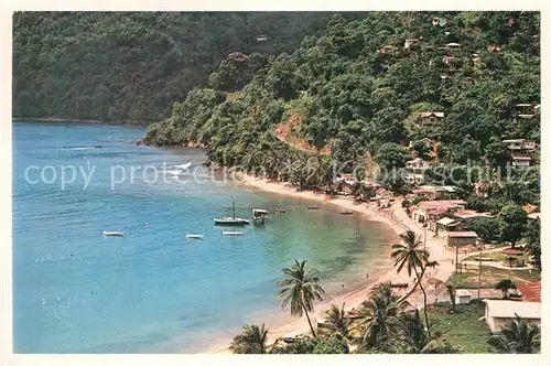 AK / Ansichtskarte Charlotteville_Tobago View of the village with beach Charlotteville_Tobago