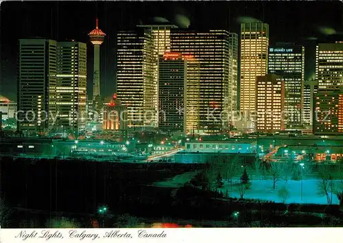 AK / Ansichtskarte Calgary Night scene City Centre Downtown Calgary