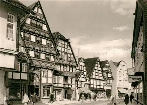 AK / Ansichtskarte Bad_Salzuflen Alte Haeuser in der Lange Strasse Fachwerkhaeuser Bad_Salzuflen