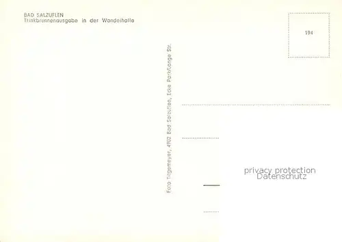 AK / Ansichtskarte Bad_Salzuflen Trinkbrunnenausgabe in der Wandelhalle Bad_Salzuflen