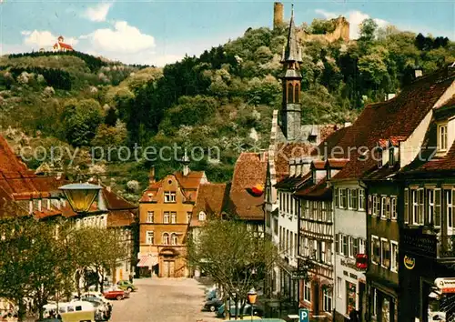 AK / Ansichtskarte Weinheim_Bergstrasse Marktplatz Wachenburg Burgruine Windeck Weinheim_Bergstrasse