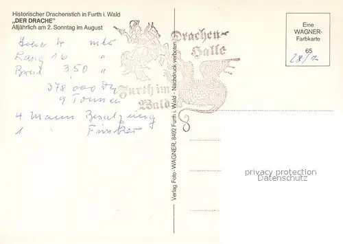 AK / Ansichtskarte Furth_Wald Historischer Drachenstich Furth_Wald
