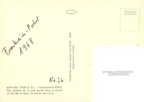 AK / Ansichtskarte Thuir Etablissement Byrrh vue partielle de la plus grande Cave du monde Thuir