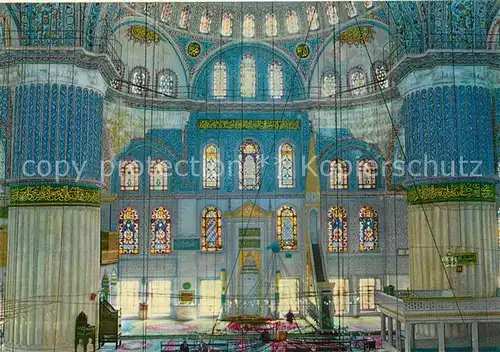 AK / Ansichtskarte Istanbul_Constantinopel Interior of the Blue Mosque Istanbul_Constantinopel