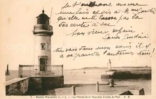 AK / Ansichtskarte Saint Nazaire_Loire Atlantique Les phares de la nouvelle entree du port Saint Nazaire