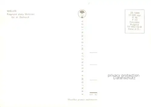 AK / Ansichtskarte Wielun Plac Wolnosci Wielun