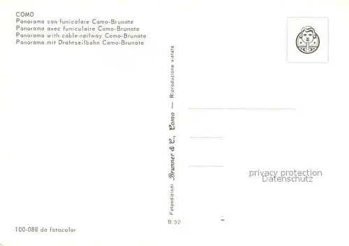 AK / Ansichtskarte Como_Lago_di_Como funicolare Como Brunate Como_Lago_di_Como
