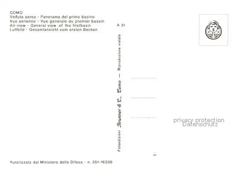 AK / Ansichtskarte Como_Lago_di_Como Panorama del primo bacino Como_Lago_di_Como