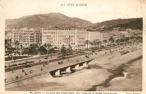 AK / Ansichtskarte Nice_Alpes_Maritimes Quai des Etats Unis Cote d Azur vue prise de la Jetee Promenade Nice_Alpes_Maritimes