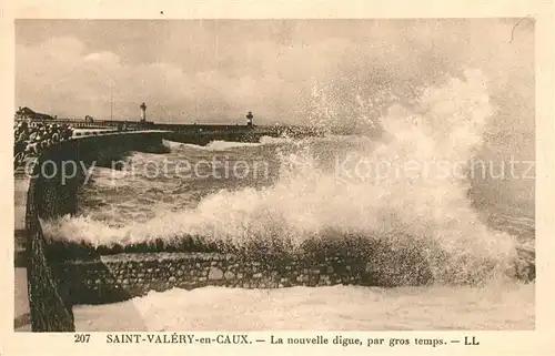 AK / Ansichtskarte Saint Valery en Caux La nouvelle digue par gros temps Saint Valery en Caux