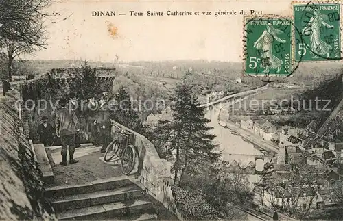 AK / Ansichtskarte Dinan Tour Sainte Catherine et vue generale du port Dinan