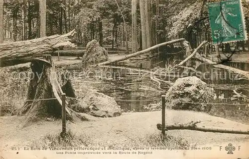 AK / Ansichtskarte Bois_de_Vincennes apres le terrible eyelone de Juin 1908 Bois_de_Vincennes