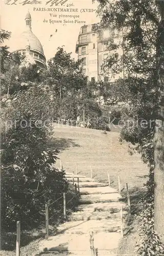 AK / Ansichtskarte Montmartre_Paris Vue pittoresque du Square Saint Pierre Montmartre Paris