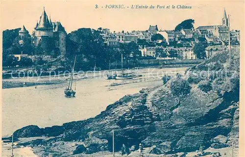 AK / Ansichtskarte Pornic Entree du Port et le Chateau Pornic