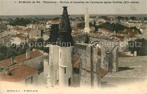 AK / Ansichtskarte Saint Martin de Re Panorama Ruines et tourelles de l ancienne eglise fortifiee XIIe siecle Saint Martin de Re