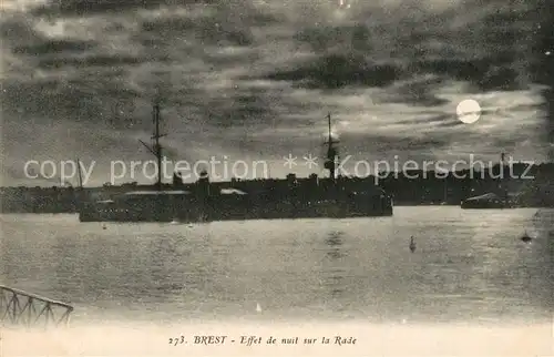 AK / Ansichtskarte Brest_Finistere Effet de nuit sur la Rade au clair de lune Brest_Finistere