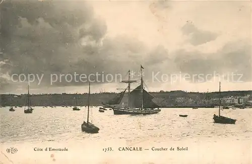 AK / Ansichtskarte Cancale Coucher de soleil Cancale