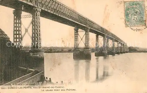 AK / Ansichtskarte Cubzac les Ponts Grand Pont des Pietons Cubzac les Ponts