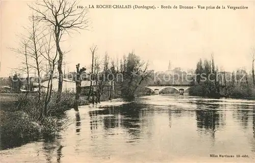 AK / Ansichtskarte La_Roche Chalais Bords de Dronne vue prise de la Vergeatiere La_Roche Chalais