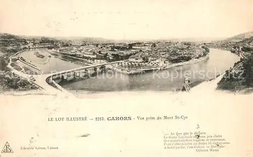 AK / Ansichtskarte Cahors Vue prise du Mont Saint Cyr Cahors