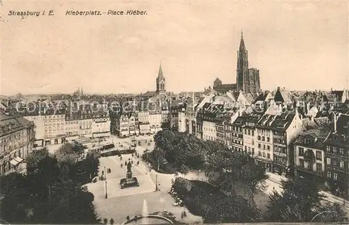 AK / Ansichtskarte Strassburg_Elsass Fliegeraufnahme Kleberplatz Strassburg Elsass