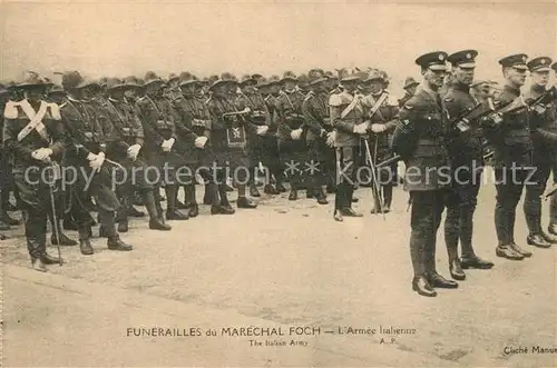 AK / Ansichtskarte Paris Funerailles du Marechal Foch Armee Italienne Paris
