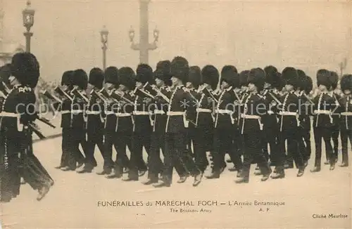 AK / Ansichtskarte Paris Funerailles du Marechal Foch Armee Britannique Paris