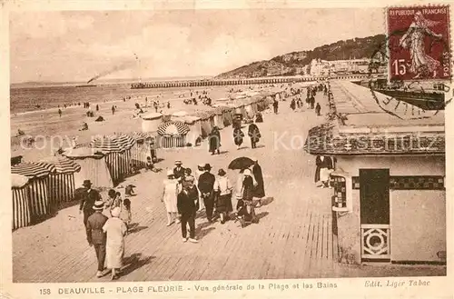 AK / Ansichtskarte Deauville Plage fleurie vue generale de la plage et les bains Deauville