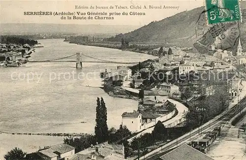 AK / Ansichtskarte Serrieres_Ardeche Vue generale prise du coteau de la Route de Charnas Serrieres Ardeche