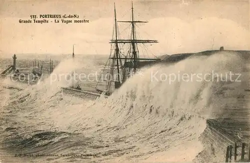 AK / Ansichtskarte Portrieux Grande Tempete une vague monstre Portrieux