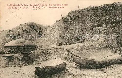 AK / Ansichtskarte Vaux devant Damloup Fort de Vaux Tourelles brisees Vaux devant Damloup