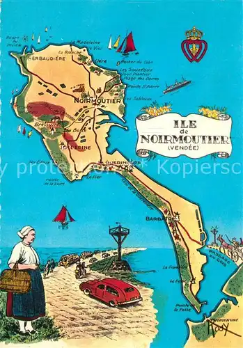 AK / Ansichtskarte Ile_de_Noirmoutier Carte Landkarte Ile_de_Noirmoutier