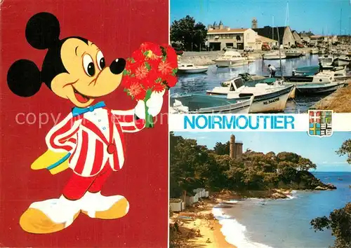 AK / Ansichtskarte Ile_de_Noirmoutier Micky Mouse Hafen Strand Ile_de_Noirmoutier