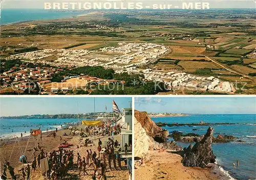 AK / Ansichtskarte Bretignolles sur Mer Les Fermes Marines Plage de la Paree et Rocher Sainte Veronique Bretignolles sur Mer