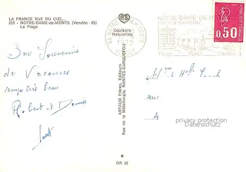 AK / Ansichtskarte Notre Dame de Monts La plage vue aerienne Notre Dame de Monts