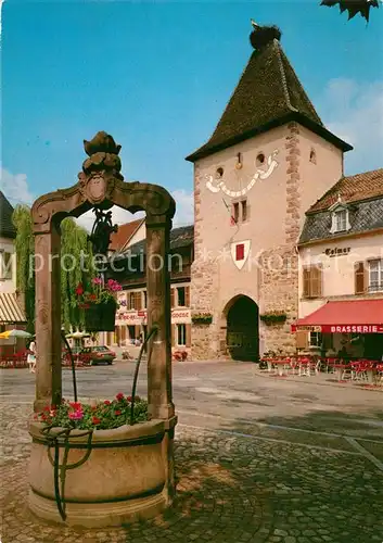 AK / Ansichtskarte Turckheim_Haut_Rhin Porte de France et son nid de cigogne Turckheim_Haut_Rhin