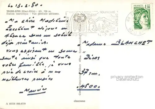 AK / Ansichtskarte Trois_Epis_Haut_Rhin_Elsass Vue aerienne Trois_Epis