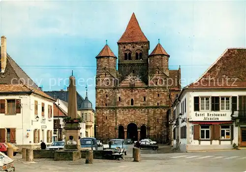 AK / Ansichtskarte Marmoutier Eglise abbatiale du XIIe siecle Fontaine Marmoutier