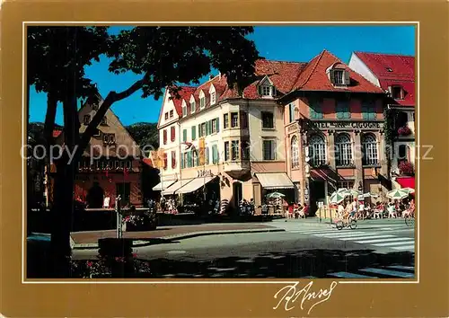 AK / Ansichtskarte Munster_Haut_Rhin_Elsass Hotel de la Cigogne Oriel Rathaus Munster_Haut_Rhin_Elsass