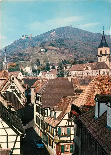 AK / Ansichtskarte Ribeauville_Haut_Rhin_Elsass Vue sur la ville et les 3 chateaux Ribeauville_Haut