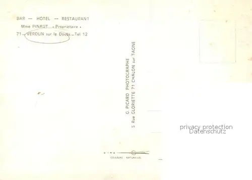AK / Ansichtskarte Verdun sur le Doubs Hotel Restaurant Les Platanes Terrasse Verdun sur le Doubs