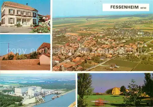 AK / Ansichtskarte Fessenheim_Haut Rhin Divers aspects Mairie Mur Centrale nucleaire Piscine Fessenheim Haut Rhin