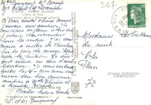 AK / Ansichtskarte Rhinau Hotel de Ville Rhinau