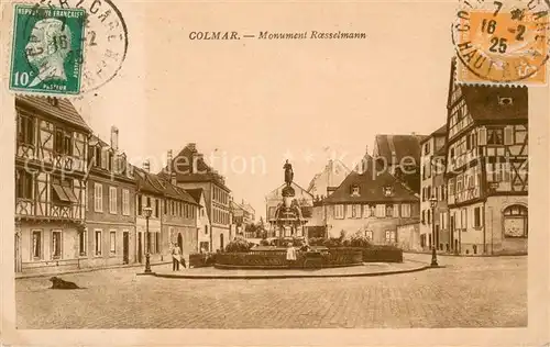 AK / Ansichtskarte Colmar_Haut_Rhin_Elsass Monument Rasselmann Denkmal Colmar_Haut_Rhin_Elsass