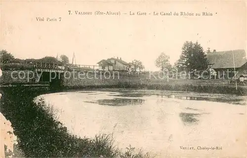 AK / Ansichtskarte Valdieu Lutran La Gare Canal du Rhone au Rhin Valdieu Lutran