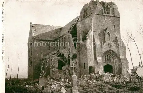 AK / Ansichtskarte Nieuport Ville Eglise Ruines de la Grande Guerre 1914 Truemmer 1. Weltkrieg Nieuport Ville