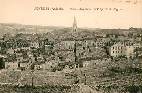 AK / Ansichtskarte Joyeuse Vue d ensemble Hopital Eglise Joyeuse